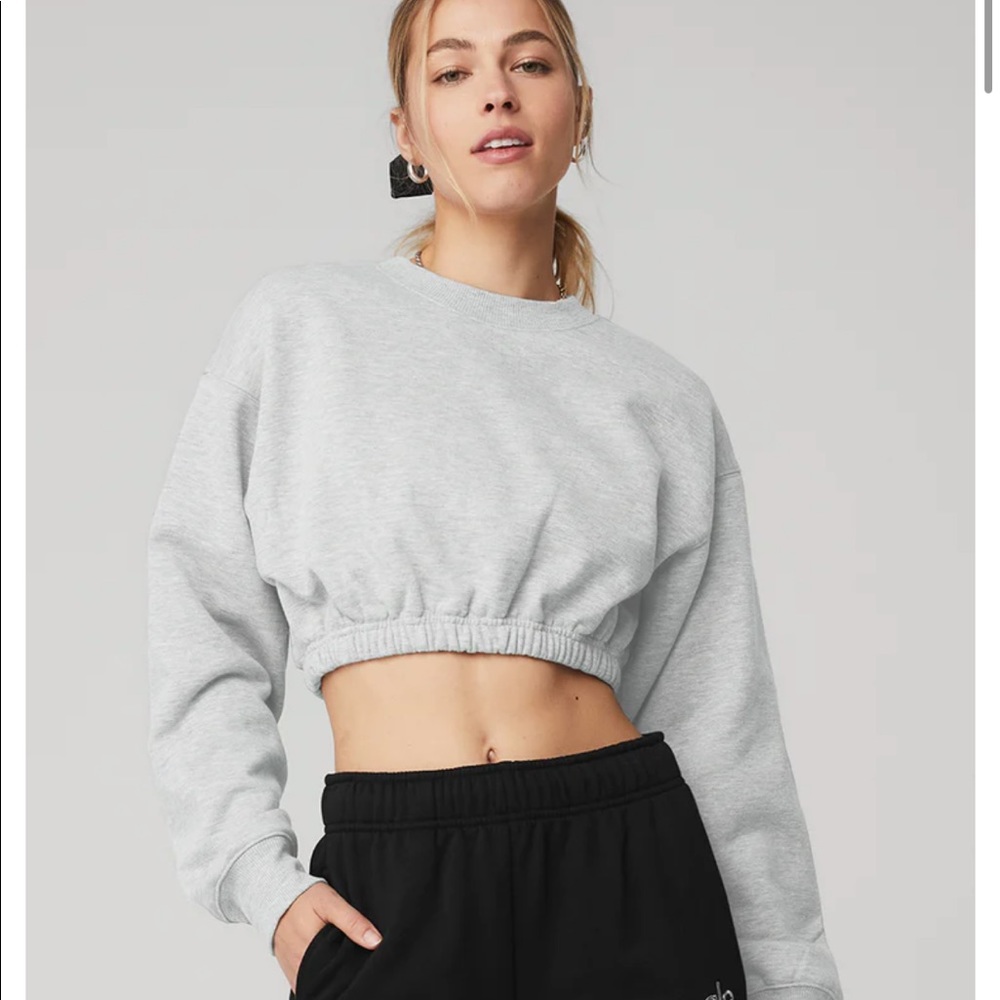 Alo Devotion Crew Neck Pullover xs grey